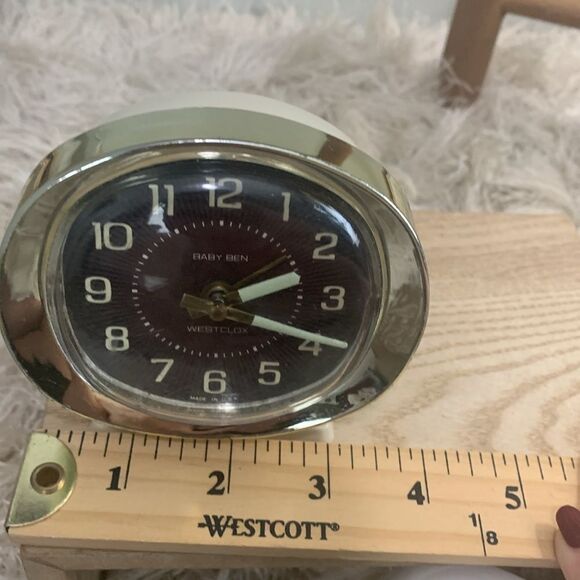 Vintage Westclox Wind-Up Alarm Clocks Bundle Of 2 Bedside 1 Travel Clock - Picture 8 of 16